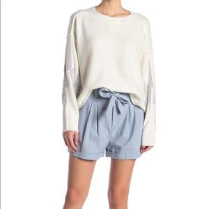 High Waisted Tie Front Shorts